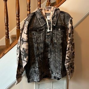 Like Love Camouflage Jean Jacket Hoodie Plus Size